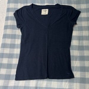 Navy Blue Abercrombie V-Neck Women's Top